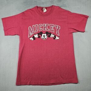 Vintage Disney Designs Mickey T Shirt Adult Large/ XL USA 90s Pink Disney Fan